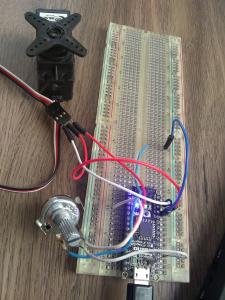 Photograph 1 of assembled circuit on breadboard